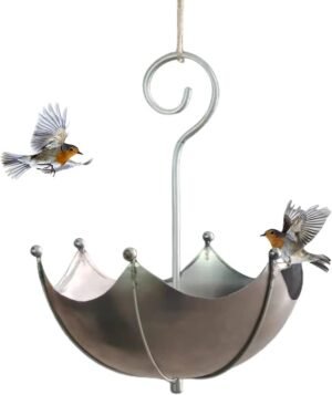 Umbrella Shaped Bird Feeder Hanging Tray, Seed Tray for Bird Feeders - Umbrella Hanging Birdbath Feeder, Bird Trough Bird Feeder Bird Bath Hanging Bird Feeder Tray for Outdoors Garden Yard Decoration