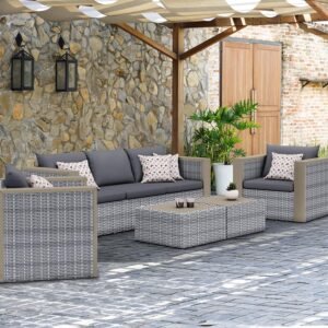 Urban Elements Segos 5-Piece Conversation Set | Wicker | Backyard Seating Furniture, Patio Conversation Sets, Outdoor Seating Set