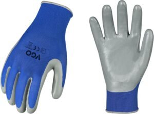 Vgo... 5Pairs Gardening Gloves,Safety Working Gloves,Non-slip Nitrile coating,Dipping Gloves(Small,Blue,NT2110)
