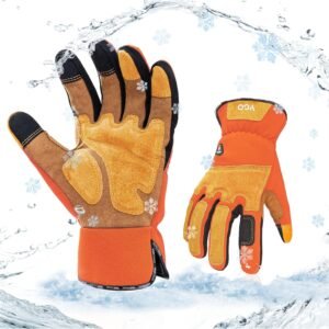 Vgo... Winter Gardening Gloves Men,Safety Work Gloves, 0℃/32°F,Puncture-proof,Thornproof,Touchscreen(SL7475FLWP)