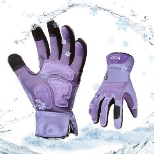 Vgo... Winter Gardening Gloves Women,Safety Work Gloves, 0℃/32°F,Puncture-proof,Thornproof,Touchscreen(SL7471FLWP)