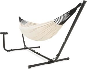 Vita5 Hammock with Stand Included - Poolside Perfect Outdoor Hammock for Summer Days - Sturdy Portable Hammock with Stand - Indoor Hammock with Cupholder - 450lbs Capacity