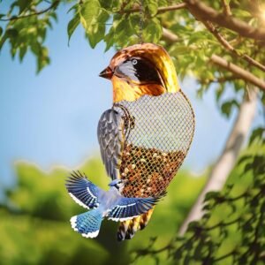 WONDER GARDEN Bird Feeder- Bird Feeders for Outdoors Hanging - Robin Bird Metal Squirrel Proof Bird Feeders for Garden Yard Decor