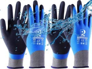 Waterproof Gardening Gloves Superior Grip Coating Durable for Garden Cold Weather Car Cleaning Fishing Multipurpose