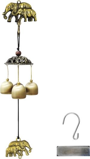 Wind Chimes Outdoor Clearance Elephants Wind Chime Magnetic Wind Catcher for Home, Balcony, Tree, Patio Garden Decor, Housewarming Gift, Windchime for Mom, Grandma (Bronze)