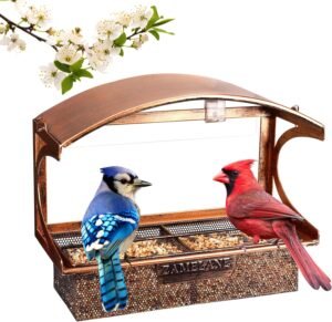 Window Bird Feeder - The Bird feeders for Outdoors can be Hung or Installed on The Window, no Assembly Required, Suitable for Watching Wild Birds, Bird Watching for Cats，Garden Decoration