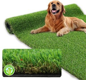 XLX TURF Realistic Artificial Grass Rug Indoor Outdoor Patio - 3ft x 5ft, Thick Synthetic Fake Grass Dog Pet Turf Mat Decor Garden Lawn Landscape