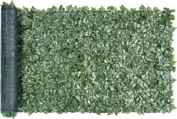 Yaheetech Faux Ivy Privacy Screen, 118" x 39" Artificial Hedges Privacy Protective & Faux Ivy Leaf Decorative Screen w/Mesh Backing for Outdoor Indoor Garden Balcony Decor, 1PCS