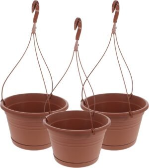 Yardwe Home Decor 3Pcs Hanging Planters Plastic Hanging Plant Pot Basket Hanging Flower Pots for Home Balcony Outdoor Decor