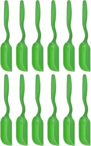 12 Pack Gardening Shovel Spoons - Digging, Loosening, Transplanting & Cultivation, Apply to Garden/Indoor Balcony Planting (5.7 x 1 Inch, Green)