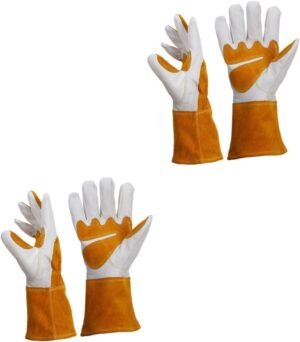 2 Pairs Gardening Protective Gloves Sheepskin Gloves Sheepskin Leather Garden Gloves Heavy Duty Garden