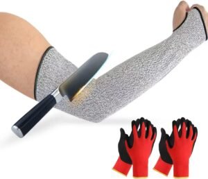 2 Paris Work Gardening Gloves M &18 in Cut Resistant Arm Sleeves