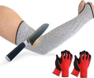 2 Paris Work Gardening Gloves XS & 18 in Cut Resistant Arm Sleeves