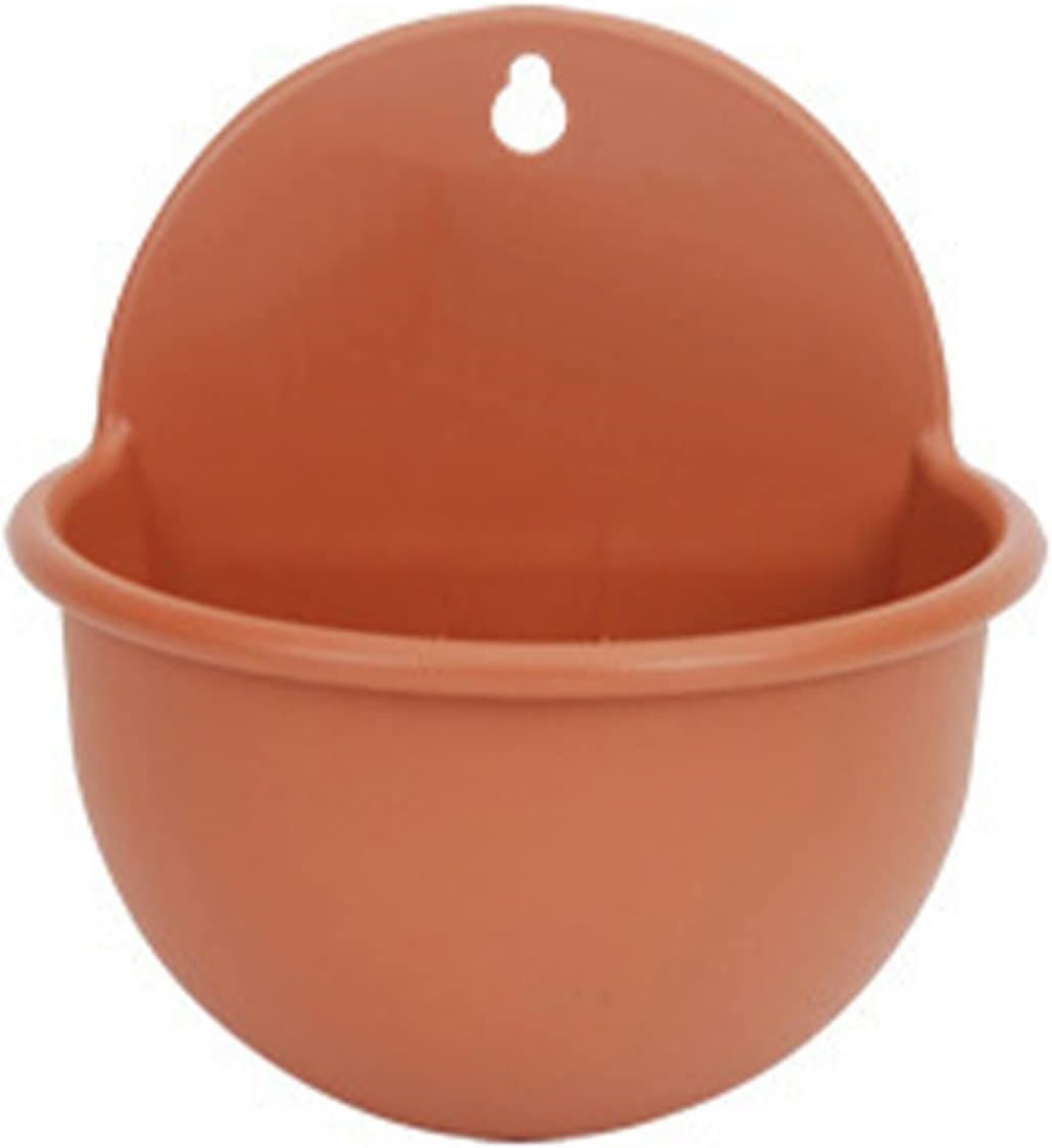 2 Pcs Resin Wall Hanging Planter 8.3 inch Half Round 2 Pcs Resin Wall Hanging Planter 8.3 inch Half Round Wall Mounted Herb Container Hang Plant Flower Basket for Fence, Balcony or Rails, Display Herb Gardens