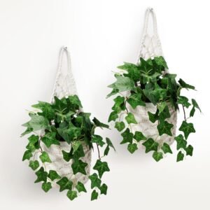 2PK Hanging Planter for 6 Inch Pot, Wall Planters for Indoor Plants | Macrame Plant Hanger, Wall Hanging Decor Pocket Planter for Indoor | NO Plant/Pot Included (2PK)