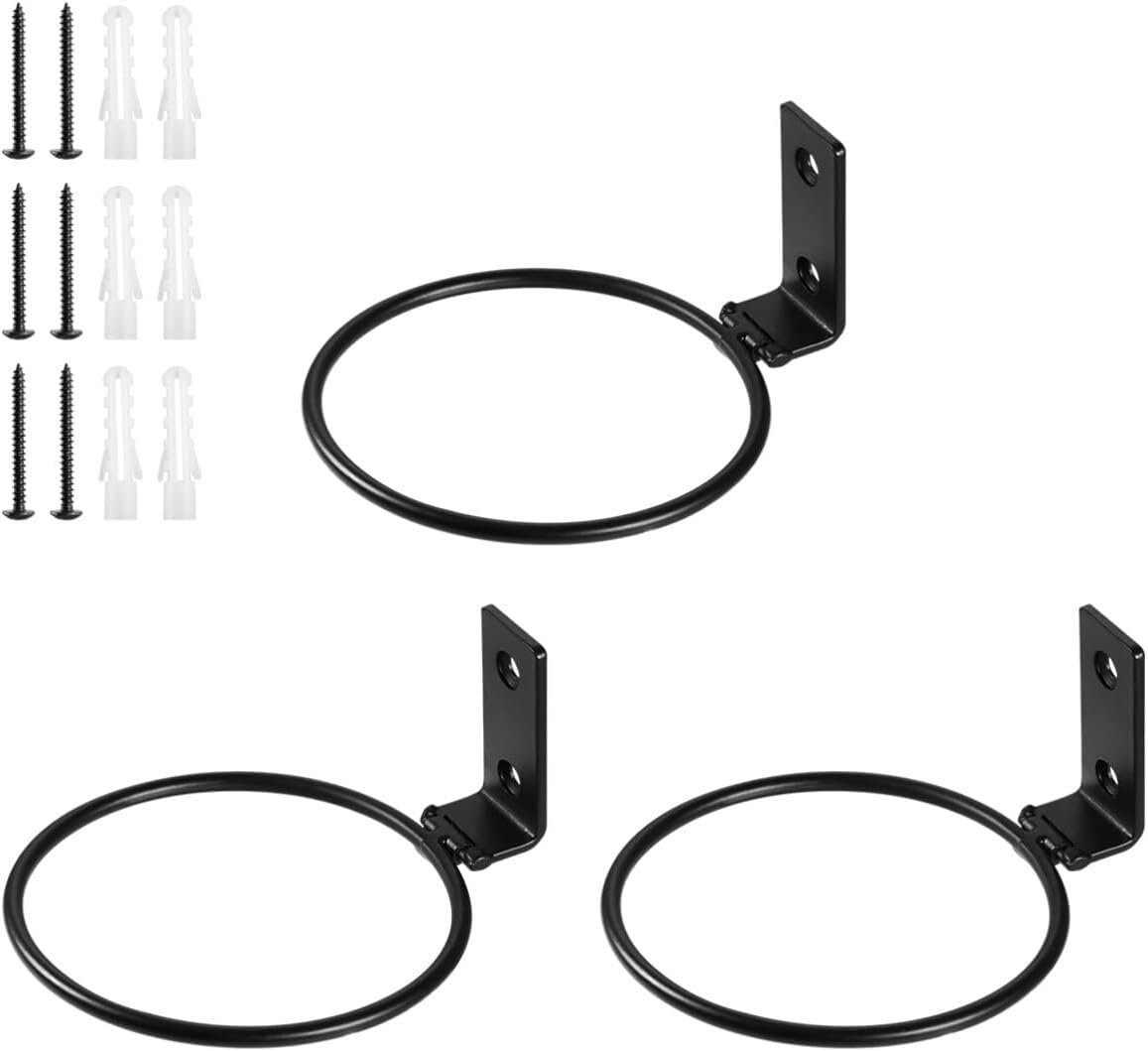 3PCS Flower Pot Holder Rings Wall Mounted Plant Holder Ring 3PCS Flower Pot Holder Rings Wall Mounted Plant Holder Ring 4. 3 Inch, Black Metal Planter Hangers Ring with Screws, Collapsible Wall Bracket for Indoor and Outdoor Balcony Yard