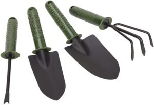 4Pcs Portable Garden Shovel Set Household Potted Planting Flowers Succulent Gardening Weeding Tools for Home Balcony Patio Garden(Green)