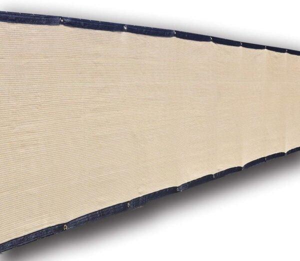 Alion Home© HDPE Privacy Screen for Patio, Deck, Balcony, Backyard, Fence, Apartment Privacy - Black Trim - Beige(3'x 14')