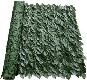 Artificial Ivy Privacy Fence Screen, Privacy Wall Faux Screening for Outdoor,Green Leaves Hanging Vine Fake Plants Hedge for Garden Decoration