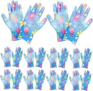 BESPORTBLE 12 Pairs Printed Gloves Outdoor Gloves Gardening Gloves Gardening Mitten Nylon Gloves Gardening Tool