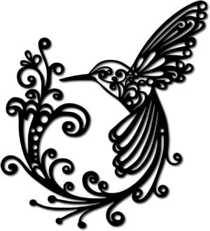 CREATCABIN Bird Metal Wall Art Decor Hummingbird Black Wall Signs Iron Hanging Metal Ornament Sculpture for Balcony Garden Living Room Home Bedroom Kitchen Decoration Indoor Outdoor Gift 11.8x10.7Inch