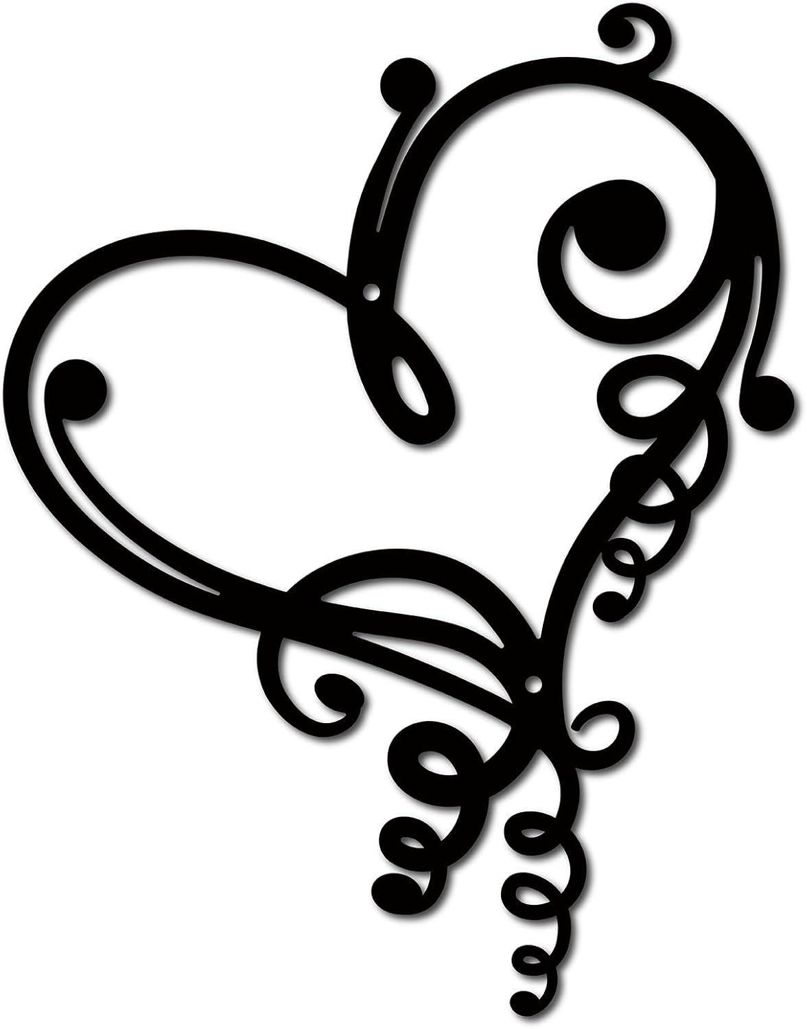 CREATCABIN Heart Metal Wall Art Decor Black Wall Signs Love CREATCABIN Heart Metal Wall Art Decor Black Wall Signs Love Iron Hanging Metal Ornament Sculpture for Patio Balcony Garden Home Living Room Kitchen Decoration Indoor Outdoor Gift 11.8x9.2Inch