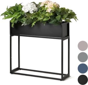 Cocoyard Elevated Planter Box - 28 Inch Durable Raised Garden Bed for Herbs and flowers - Stylish tall rectangular planter for outdoor plants for Patio Decor & Backyard Gardening - Narrow Plant Stand