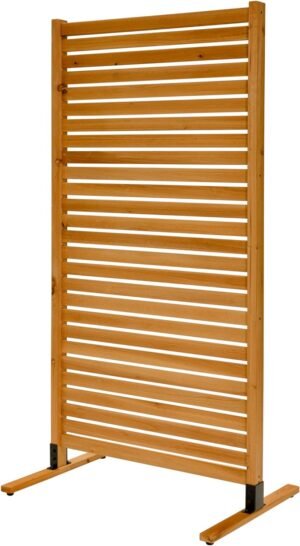 Enclo Privacy Screens EC18030 73.5in H x 36in W Tiaga Slatted Premium Wood Freestanding or Surface Mounted Privacy Screen Kit (1 Panel)