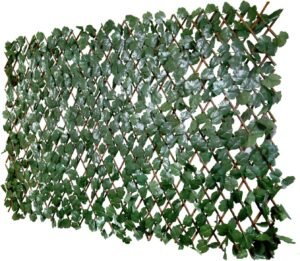 Expandable Greenery Wall (1Pack) Grass Wall Panels Artificial Hedges Ivy Privacy Fence Screen Greenery Backdrop Boxwood Fencing for Balcony Patio Porch Deck Decor- Single Side Leaves