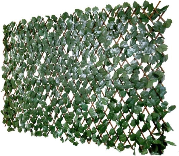 Expandable Greenery Wall (1Pack) Grass Wall Panels Artificial Hedges Ivy Privacy Fence Screen Greenery Backdrop Boxwood Fencing for Balcony Patio Porch Deck Decor- Single Side Leaves