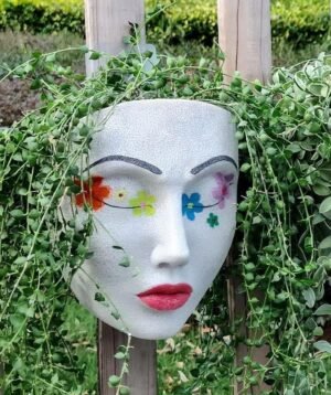 Face a Planter Pot For Indoor Outdoor Wall Flower Pot,Face Flower Pot Hanging Wall Decoration,Flower Pot Wall Decoration,Facial Flower Pot Decoration,Unique Face Planter Pot,Resin Face Flower Pot