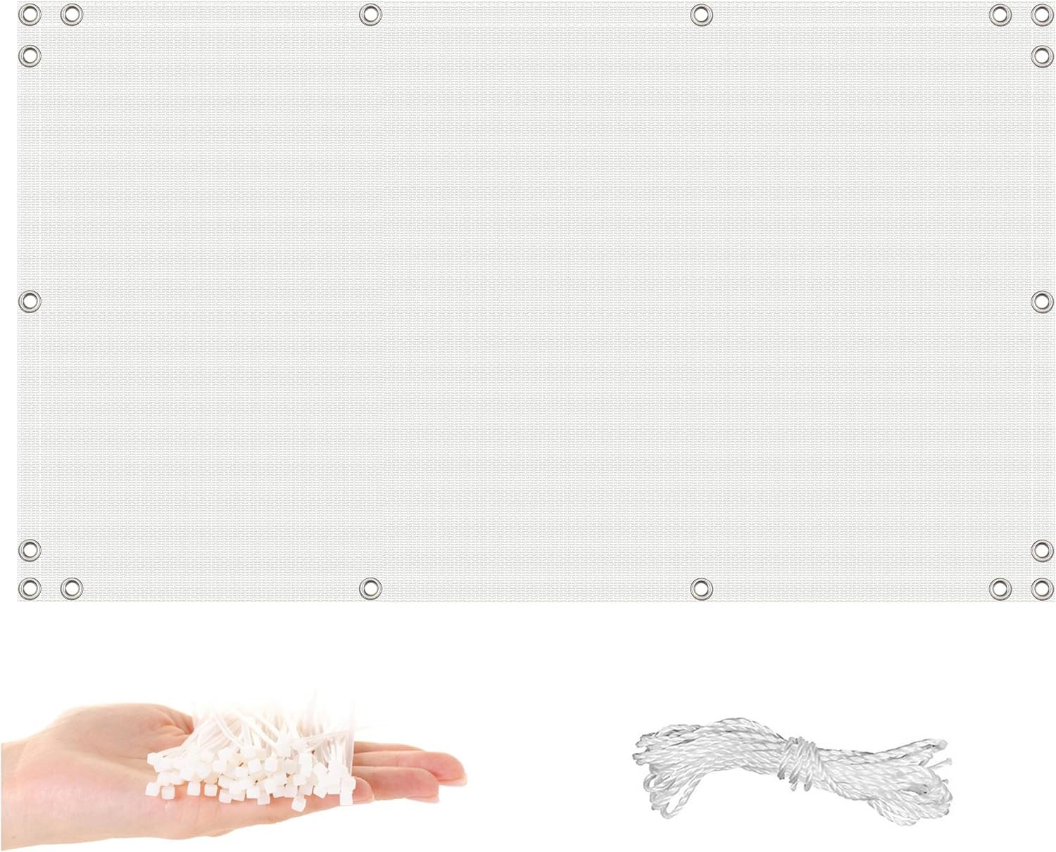 Fence Privacy Screen 2.8' x 4.9' UV-Resistant Visibility Reduction, Balcony Fence Privacy Screen 2.8' x 4.9' UV-Resistant Visibility Reduction, Balcony Privacy Easy Installation with Zip Ties Fence Panels for Balcony, Apartment, Porch, Garden, White