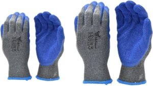 G & F Products G & F - 3100L-DZ-Parent 12 Pairs Large & 3100S 12 Pairs Small Rubber Latex Double Coated Work Gloves for Construction, Gardening - Blue