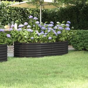 Garden Raised Bed, Planters Forplants Small Plant Pots Tall Planter Planter Box Flowers Apartments Indoor Plants Porch Powder-Coated Steel 59.8"x31.5"x14.2" Anthracite