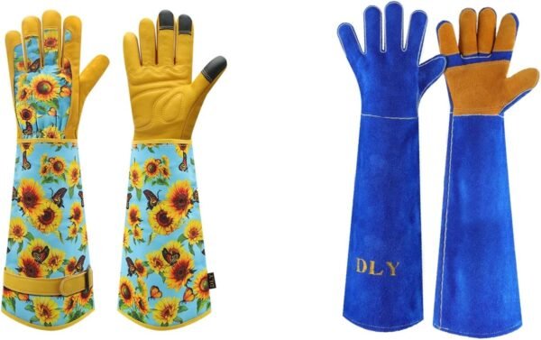 Gardening Gloves for Women, Medium, Blue & Animal Handling Gloves, 17.7''