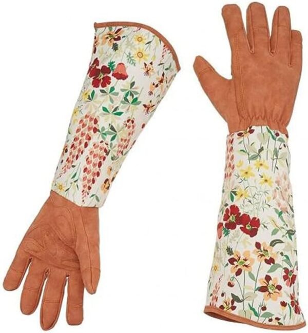 Gardening Gloves,Welding Gloves,Protective Work Gloves,2 Pair Breathable Gloves Floral Print Faux Leather Garden Gloves for Women Non-Slip Cleaning Gloves Gardening Household Gloves (Color : E)