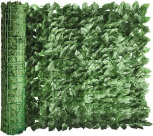 Ifenceview 50 x 98 inch Faux Ivy Leaves Hedge Privacy Fence Screen Fence Cover for Indoor Wall Balcony Outdoor Fence Patio Deck Railing Gate Yard Garden Zip Ties Included