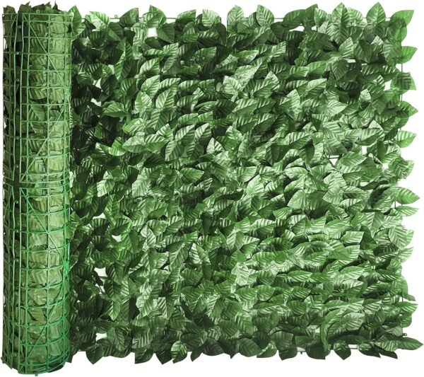 Ifenceview 50 x 98 inch Faux Ivy Leaves Hedge Privacy Fence Screen Fence Cover for Indoor Wall Balcony Outdoor Fence Patio Deck Railing Gate Yard Garden Zip Ties Included