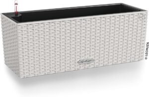 Lechuza 15447 Balconera Cottage 50 Self-Watering Planter for Indoor and Outdoor Use, 20" x 8" x 8", Light Grey