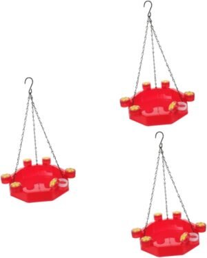 NOLITOY 3 Sets Hummingbird Feeder Hummingbird Accessories Hummingbird Bowl Patio Bird Feeder Balcony Bird Feeder Bird Feeder Outdoor Bird Feeder Supplies Food Hanging Bowl Aluminum Alloy