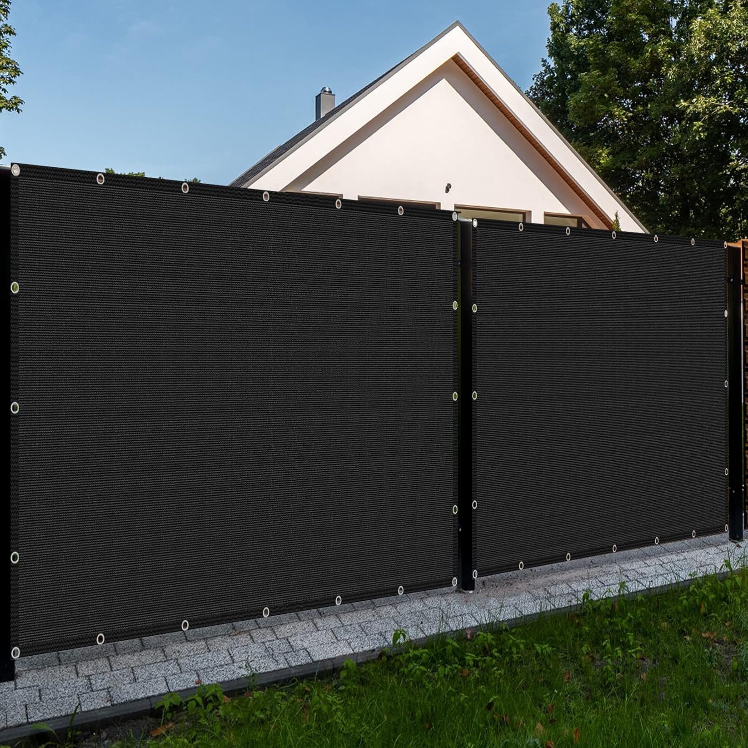 Privacy Fence Screen 3' x 8' Black Heavy Duty Fencing Privacy Fence Screen 3' x 8' Black Heavy Duty Fencing Mesh Shade Net Cover for Balcony Outdoor Patio Garden Backyard