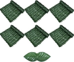 Privacy Fence Screen Outdoor, Artificial Ivy 6 Pack 10"x20" UV-Anti-Faux Greenery Backdrop Artificial Ivy Vine Leaves Hedge Fence Panel for Balcony, Patio, Garden, Backyard Greenery Wall Decor