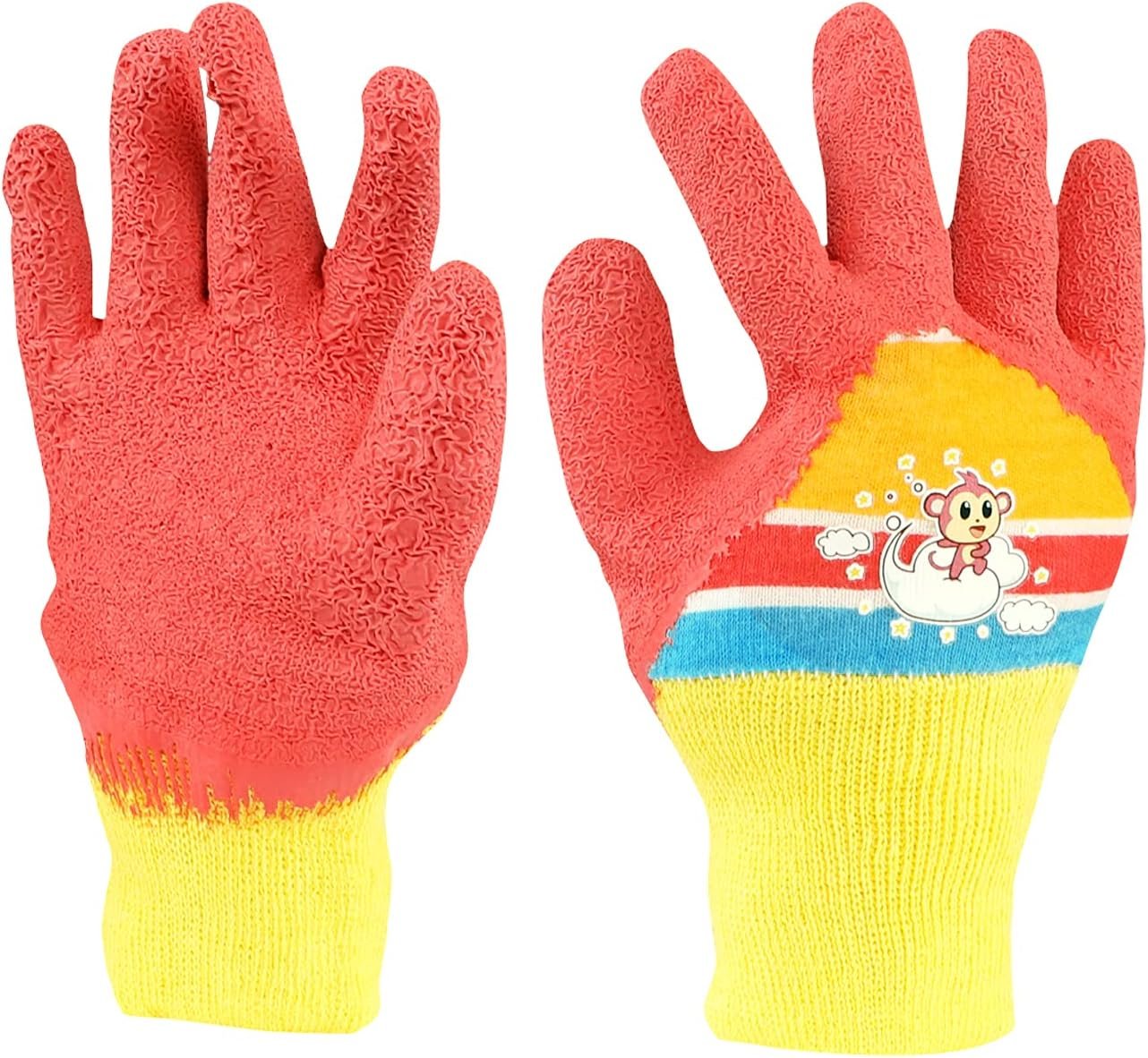 Rubber Coated Thornproof Kids Gardening Gloves for Boys Girls Age Rubber Coated Thornproof Kids Gardening Gloves for Boys Girls Age 3-12 Years Yard Lawn Work Planting Weeding Garden Gloves