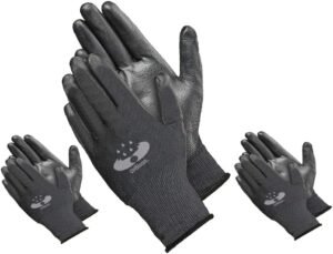 Spandex Stretch Gardening Gloves with High Grip Coated Palms and Fingers (3 Pack)