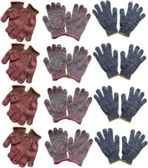 UKCOCO 12 Pairs Floral Nylon Gloves Durable Gloves Puncture-proof Gloves Gardener Gloves Garden Protective