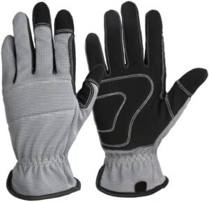 Vokkeno Touch Screen Heavy Duty Working Gloves, Mechanic Utility Work Gardening Gloves with Flexible & Breathable Fit Padded