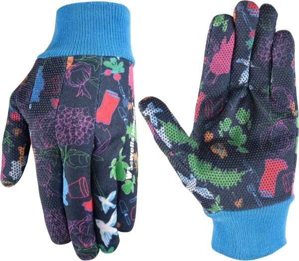 Wells Lamont Women's Lightweight Jersey Grip Gardening Gloves, Navy, Medium (321M-990)