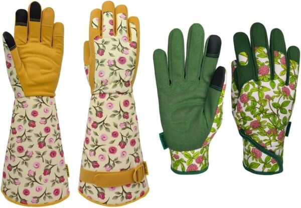 Women Gardening Gloves,Vegan Synthetic Leather Garden Gloves, Work Gloves for Weeding, Planting, Digging,Medium