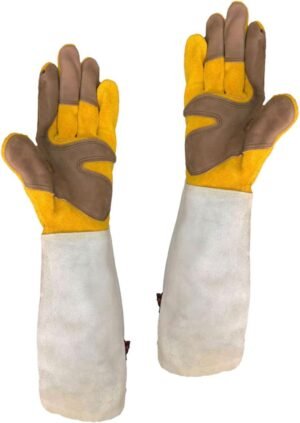 YARNOW 1 Pair Gardening Gloves Cactus Gloves Leather Gauntlet Flower Plants Rose Pruning Gloves Planting