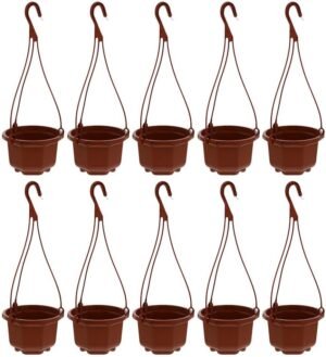 YARNOW Plastic Hanging Plant Pot Wall Planters Basket Mini Succulent Pot 10pcs Indoor Garden Flower Pot Holder for Balcony Lawn Patio Home Office